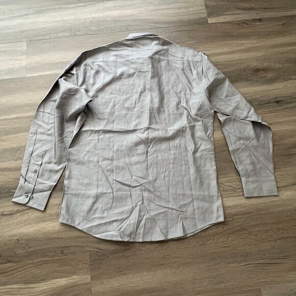 NWOT Alfani Silk Oxford Button Down Shirt, Medium, Gray - Picture 4 of 4